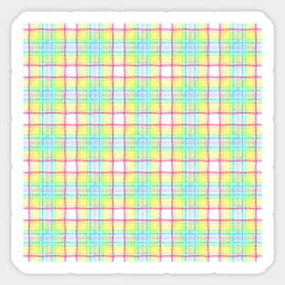 Watercolor Rainbow Plaid! Sticker